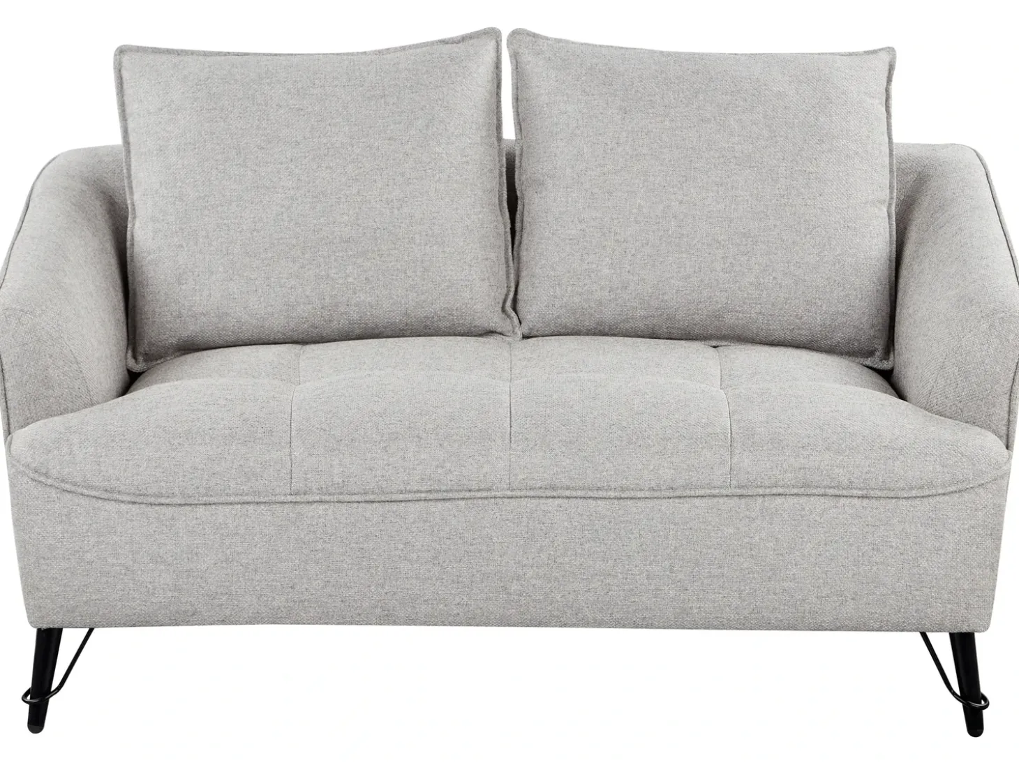 Outlet Sofa dla 2 osób HOBRO Jasnoszary Sofy Tapicerowane|Sofy Dwuosobowe