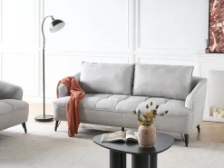 Hot Sofa dla 3 osób HOBRO Jasnoszary Sofy Tapicerowane|Kolekcje Sof