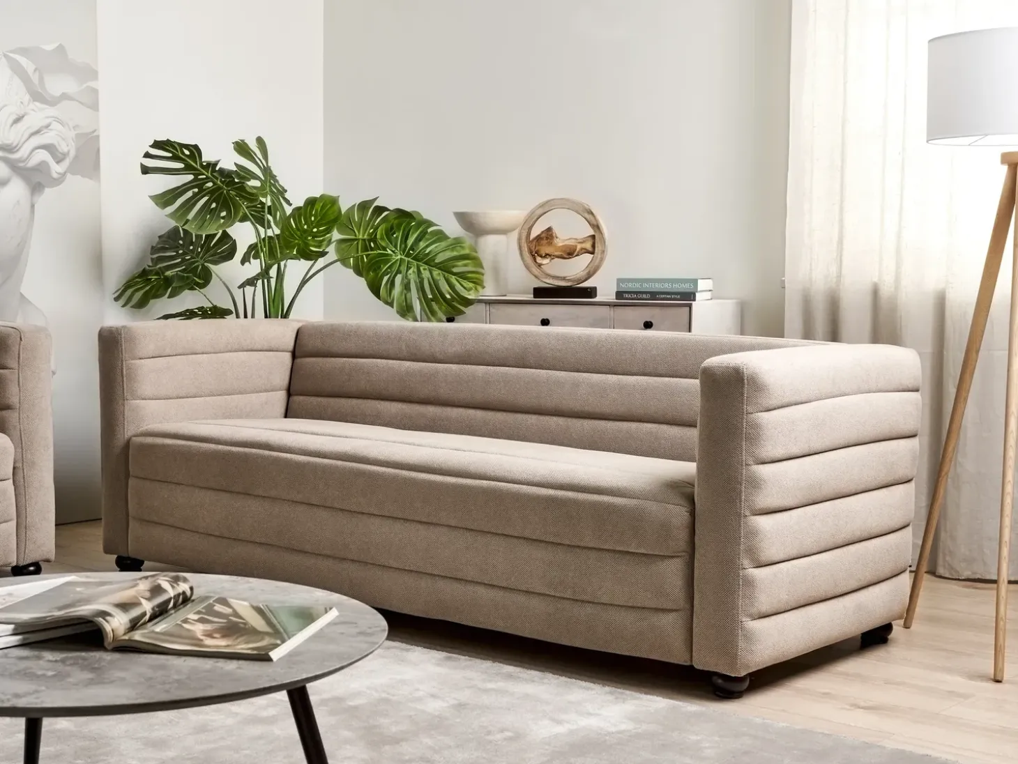Clearance Sofa dla 3 osób HOFN Beżowoszary Sofy Tapicerowane|Kolekcje Sof