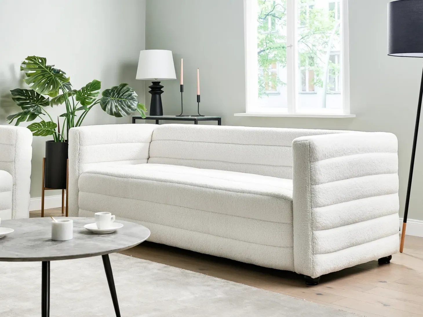New Sofa dla 3 osób HOFN Boucle Złamana biel Sofy Tapicerowane|Kolekcje Sof