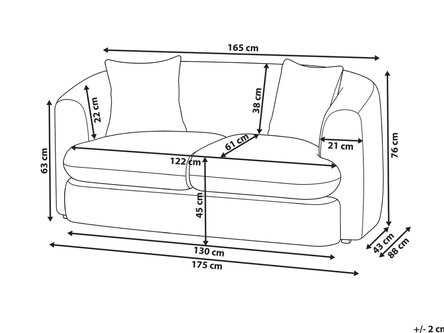 Discount Sofa dla 2 osób HUSBY Boucle Sofy Tapicerowane|Sofy Dwuosobowe