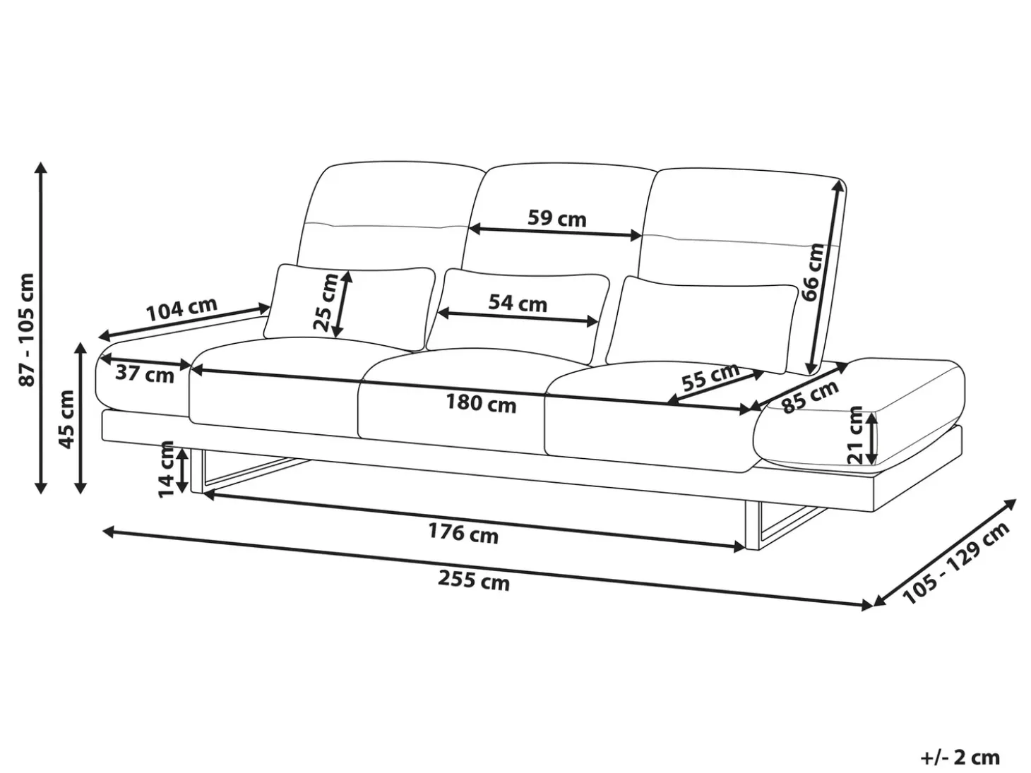 Outlet Sofa dla 3 osób IKAST Beżowoszary Sofy Tapicerowane|Kolekcje Sof