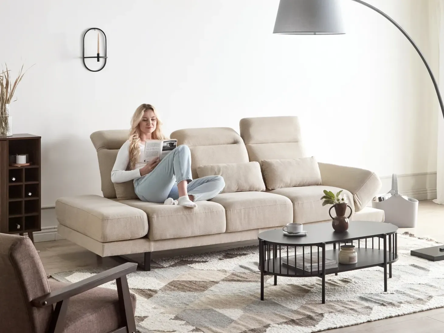 Sofa dla 3 osób IKAST Beżowy Sofy Tapicerowane|Kolekcje Sof
