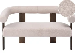 Outlet Sofa dla 2 osób ILBRO Boucle Ciemny brąz/ beżowy Sofy Tapicerowane|Sofy Dwuosobowe