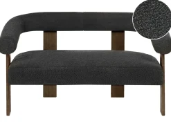 Best Sofa dla 2 osób ILBRO Boucle Czarny/ ciemny brąz Sofy Tapicerowane|Sofy Dwuosobowe