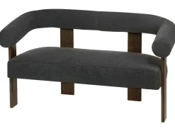 Best Sofa dla 2 osób ILBRO Boucle Czarny/ ciemny brąz Sofy Tapicerowane|Sofy Dwuosobowe