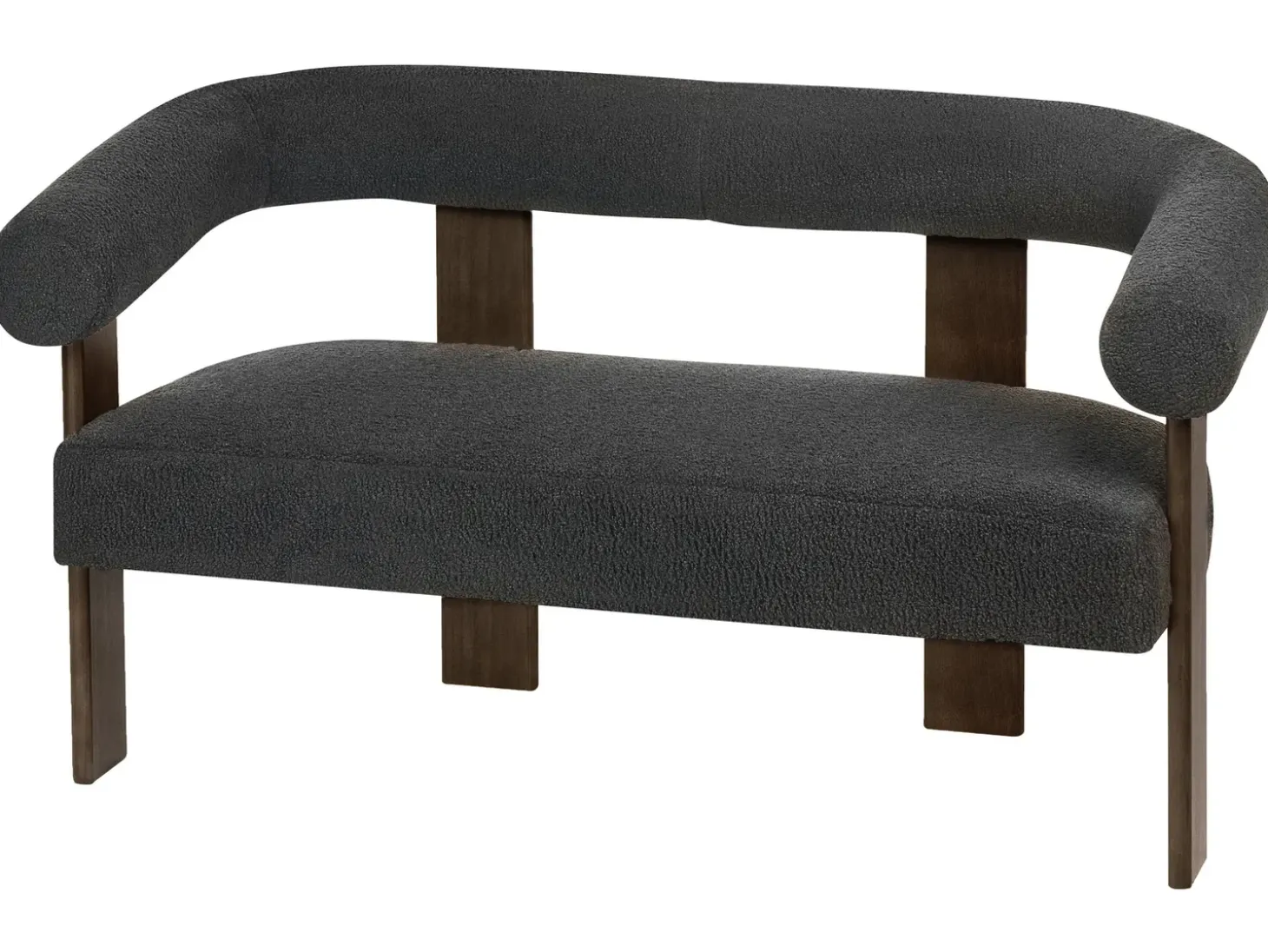 Best Sofa dla 2 osób ILBRO Boucle Czarny/ ciemny brąz Sofy Tapicerowane|Sofy Dwuosobowe