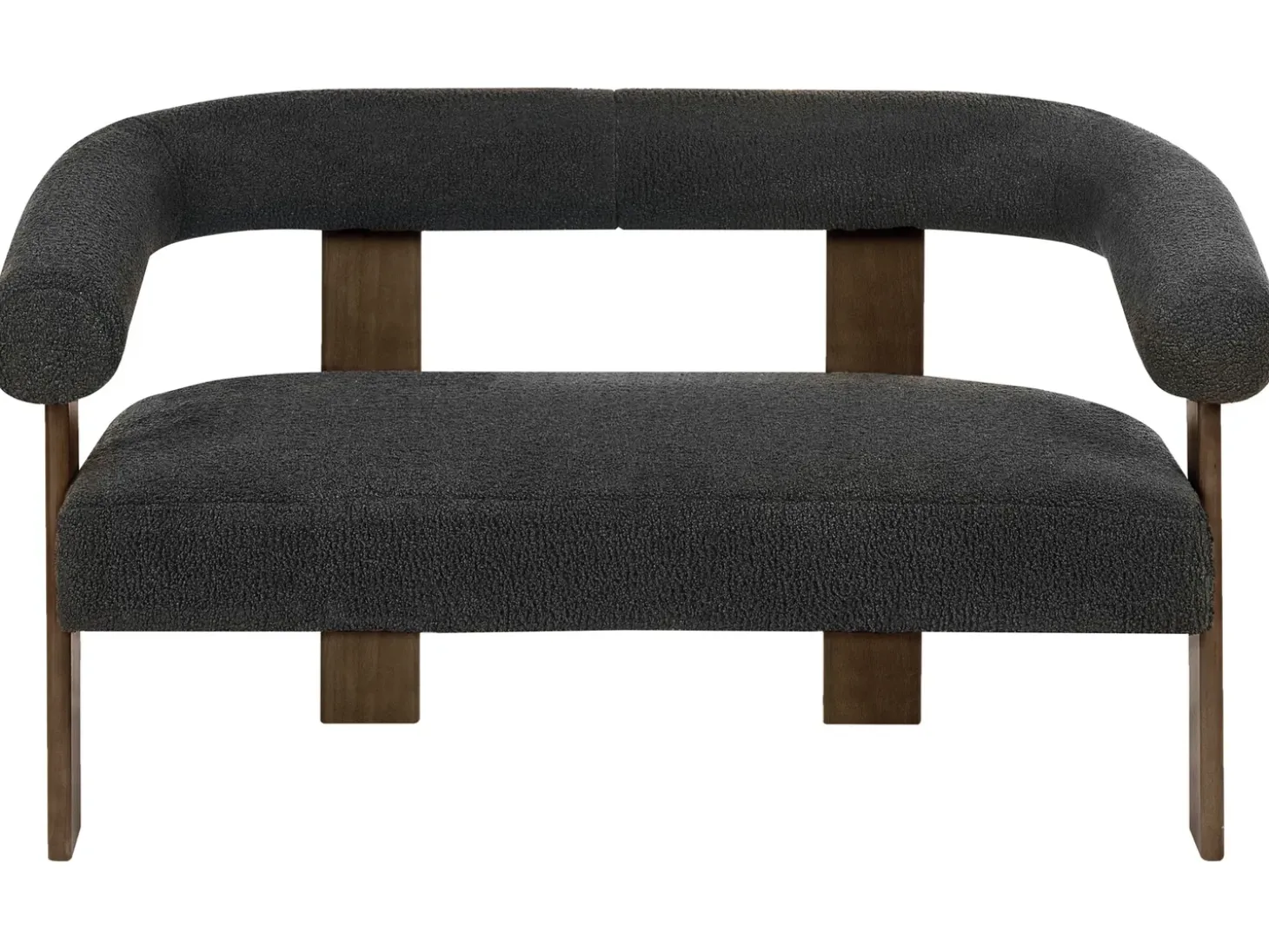 Best Sofa dla 2 osób ILBRO Boucle Czarny/ ciemny brąz Sofy Tapicerowane|Sofy Dwuosobowe