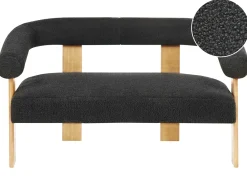 Outlet Sofa dla 2 osób ILBRO Boucle Czarny/ jasny brąz Sofy Tapicerowane|Sofy Dwuosobowe
