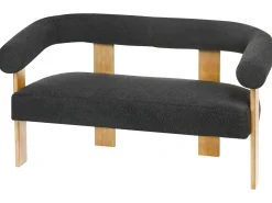 Outlet Sofa dla 2 osób ILBRO Boucle Czarny/ jasny brąz Sofy Tapicerowane|Sofy Dwuosobowe