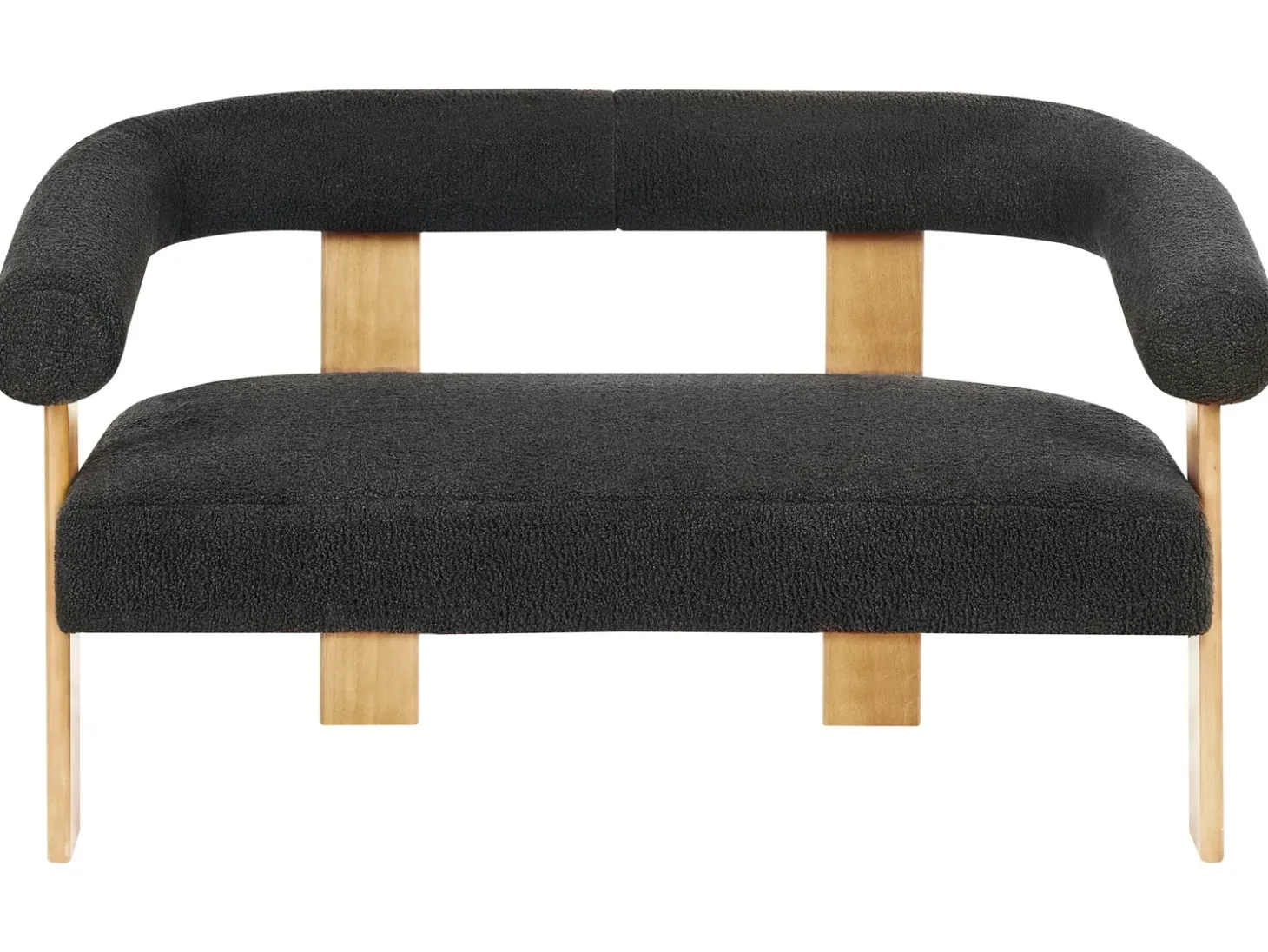 Outlet Sofa dla 2 osób ILBRO Boucle Czarny/ jasny brąz Sofy Tapicerowane|Sofy Dwuosobowe