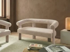 Outlet Sofa dla 2 osób ILBRO Boucle Jasno Sofy Tapicerowane|Sofy Dwuosobowe