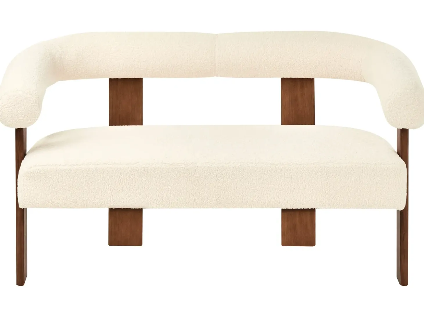 New Sofa dla 2 osób ILBRO Boucle Złamana biel/ ciemny brąz Sofy Tapicerowane|Sofy Dwuosobowe