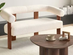 New Sofa dla 2 osób ILBRO Boucle Złamana biel/ ciemny brąz Sofy Tapicerowane|Sofy Dwuosobowe