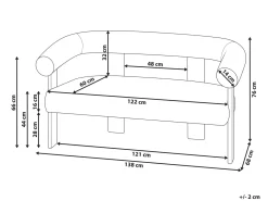 New Sofa dla 2 osób ILBRO Boucle Złamana biel/ ciemny brąz Sofy Tapicerowane|Sofy Dwuosobowe