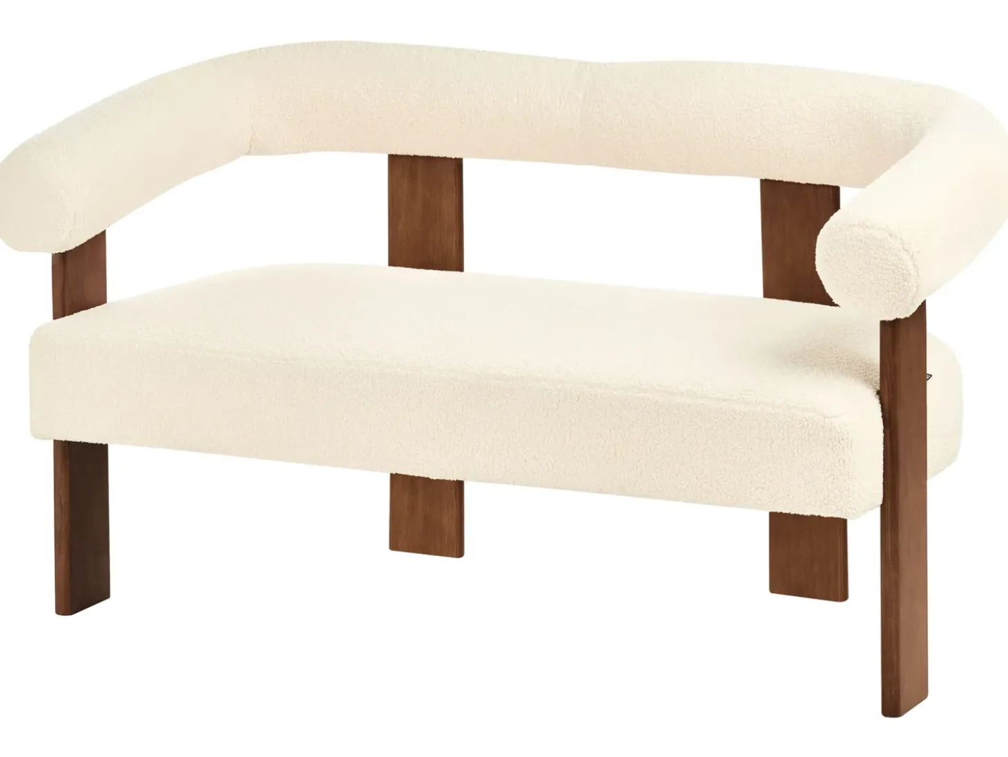New Sofa dla 2 osób ILBRO Boucle Złamana biel/ ciemny brąz Sofy Tapicerowane|Sofy Dwuosobowe