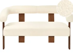 New Sofa dla 2 osób ILBRO Boucle Złamana biel/ ciemny brąz Sofy Tapicerowane|Sofy Dwuosobowe