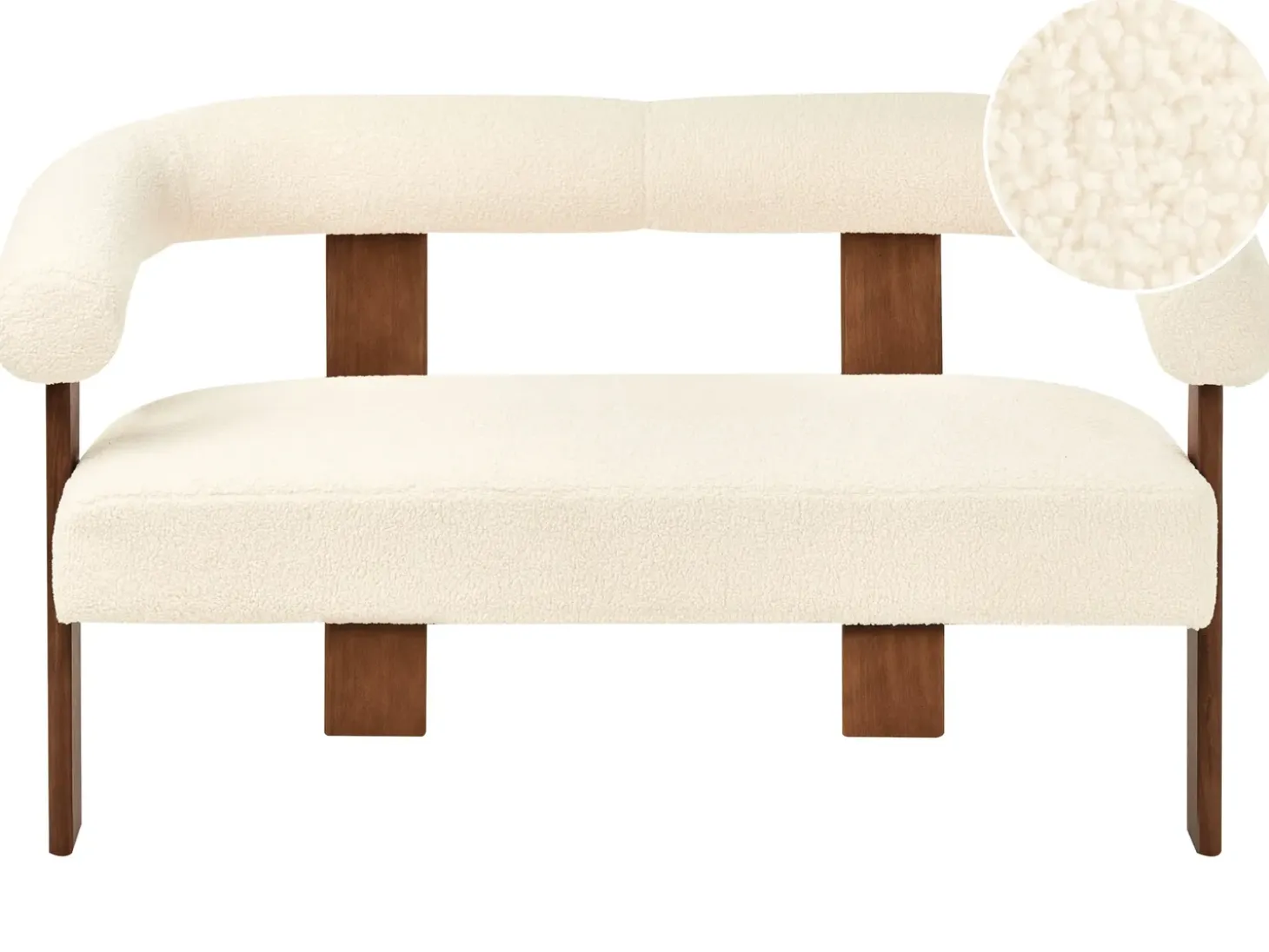 New Sofa dla 2 osób ILBRO Boucle Złamana biel/ ciemny brąz Sofy Tapicerowane|Sofy Dwuosobowe