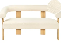 Outlet Sofa dla 2 osób ILBRO Boucle Złamana biel/ jasny brąz Sofy Tapicerowane|Sofy Dwuosobowe