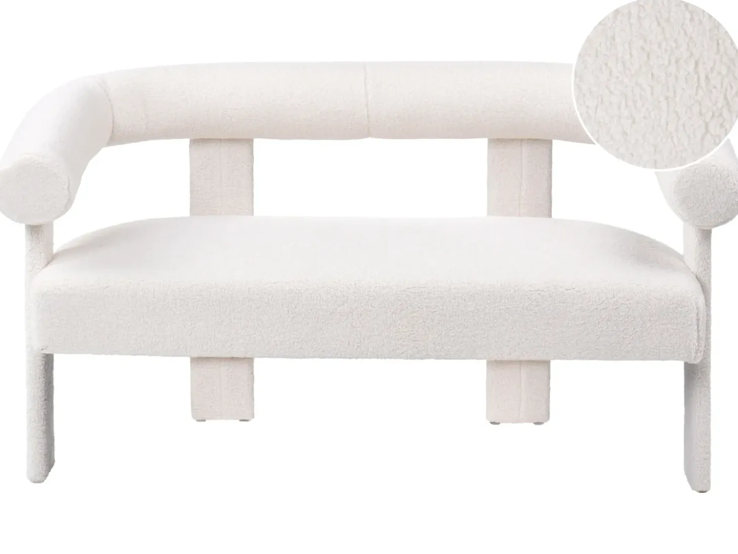 Online Sofa dla 2 osób ILBRO Boucle Złamana biel Sofy Tapicerowane|Sofy Dwuosobowe