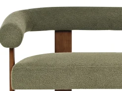 Sofa dla 2 osób ILBRO Boucle Zielony/ ciemny brąz Sofy Tapicerowane|Sofy Dwuosobowe
