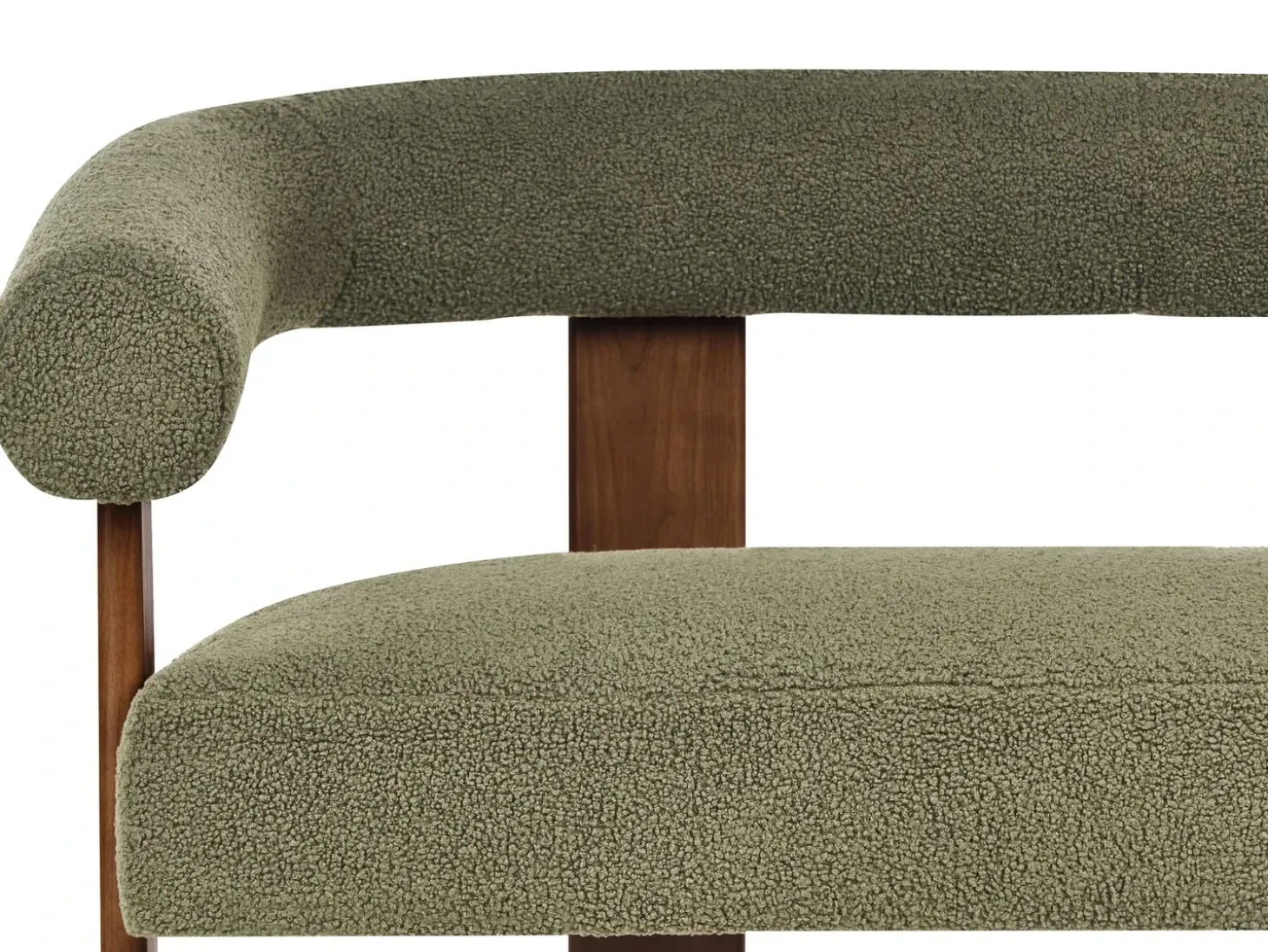 Sofa dla 2 osób ILBRO Boucle Zielony/ ciemny brąz Sofy Tapicerowane|Sofy Dwuosobowe
