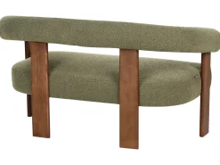 Sofa dla 2 osób ILBRO Boucle Zielony/ ciemny brąz Sofy Tapicerowane|Sofy Dwuosobowe