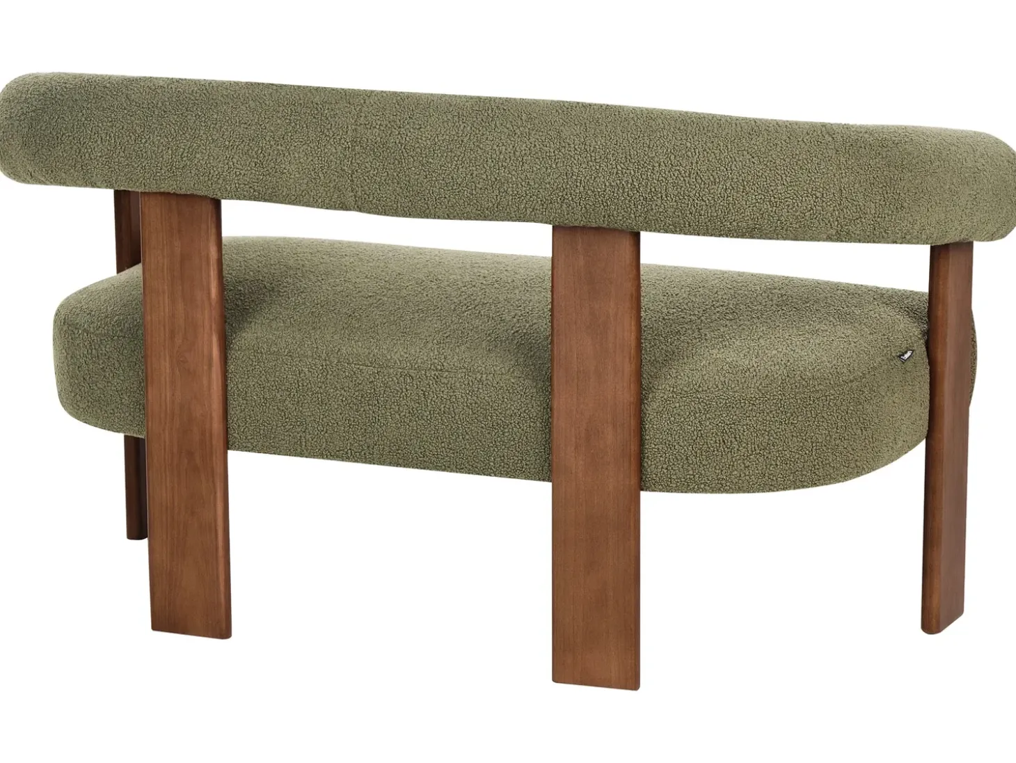 Sofa dla 2 osób ILBRO Boucle Zielony/ ciemny brąz Sofy Tapicerowane|Sofy Dwuosobowe