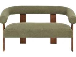 Sofa dla 2 osób ILBRO Boucle Zielony/ ciemny brąz Sofy Tapicerowane|Sofy Dwuosobowe