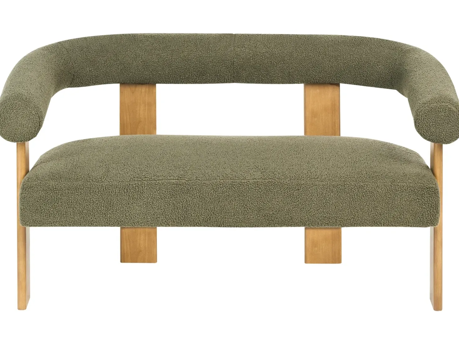 Sofa dla 2 osób ILBRO Boucle Zielony/ jasny brąz Sofy Tapicerowane|Sofy Dwuosobowe
