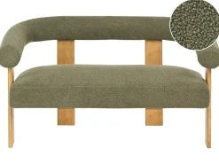 Sofa dla 2 osób ILBRO Boucle Zielony/ jasny brąz Sofy Tapicerowane|Sofy Dwuosobowe