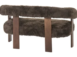 New Sofa dla 2 osób ILBRO Sztuczne futro Ciemno Sofy Tapicerowane|Sofy Dwuosobowe