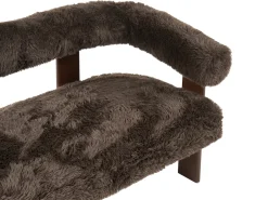 New Sofa dla 2 osób ILBRO Sztuczne futro Ciemno Sofy Tapicerowane|Sofy Dwuosobowe