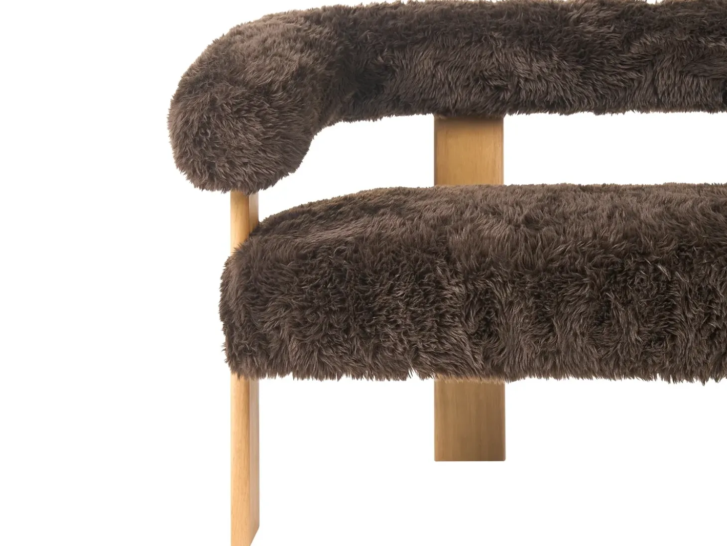 Discount Sofa dla 2 osób ILBRO Sztuczne futro Ciemny brąz/ jasny brąz Sofy Tapicerowane|Sofy Dwuosobowe