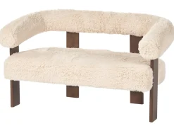 Best Sofa dla 2 osób ILBRO Sztuczne futro Złamana biel/ ciemny brąz Sofy Tapicerowane|Sofy Dwuosobowe