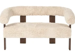 Best Sofa dla 2 osób ILBRO Sztuczne futro Złamana biel/ ciemny brąz Sofy Tapicerowane|Sofy Dwuosobowe