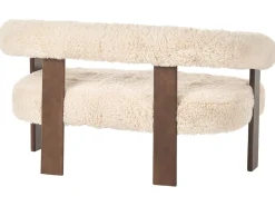 Best Sofa dla 2 osób ILBRO Sztuczne futro Złamana biel/ ciemny brąz Sofy Tapicerowane|Sofy Dwuosobowe