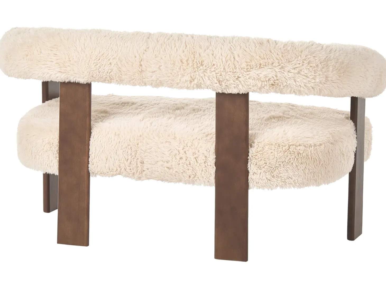 Best Sofa dla 2 osób ILBRO Sztuczne futro Złamana biel/ ciemny brąz Sofy Tapicerowane|Sofy Dwuosobowe