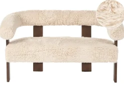 Best Sofa dla 2 osób ILBRO Sztuczne futro Złamana biel/ ciemny brąz Sofy Tapicerowane|Sofy Dwuosobowe