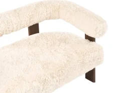 Best Sofa dla 2 osób ILBRO Sztuczne futro Złamana biel/ ciemny brąz Sofy Tapicerowane|Sofy Dwuosobowe
