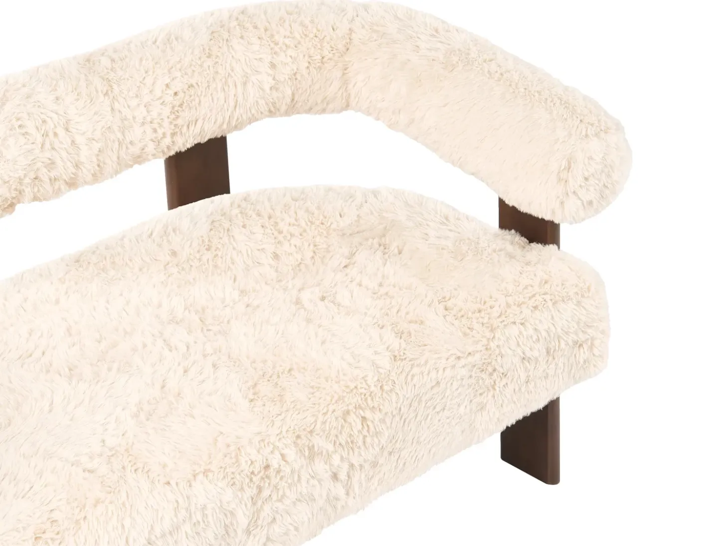 Best Sofa dla 2 osób ILBRO Sztuczne futro Złamana biel/ ciemny brąz Sofy Tapicerowane|Sofy Dwuosobowe