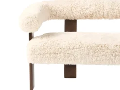 Best Sofa dla 2 osób ILBRO Sztuczne futro Złamana biel/ ciemny brąz Sofy Tapicerowane|Sofy Dwuosobowe