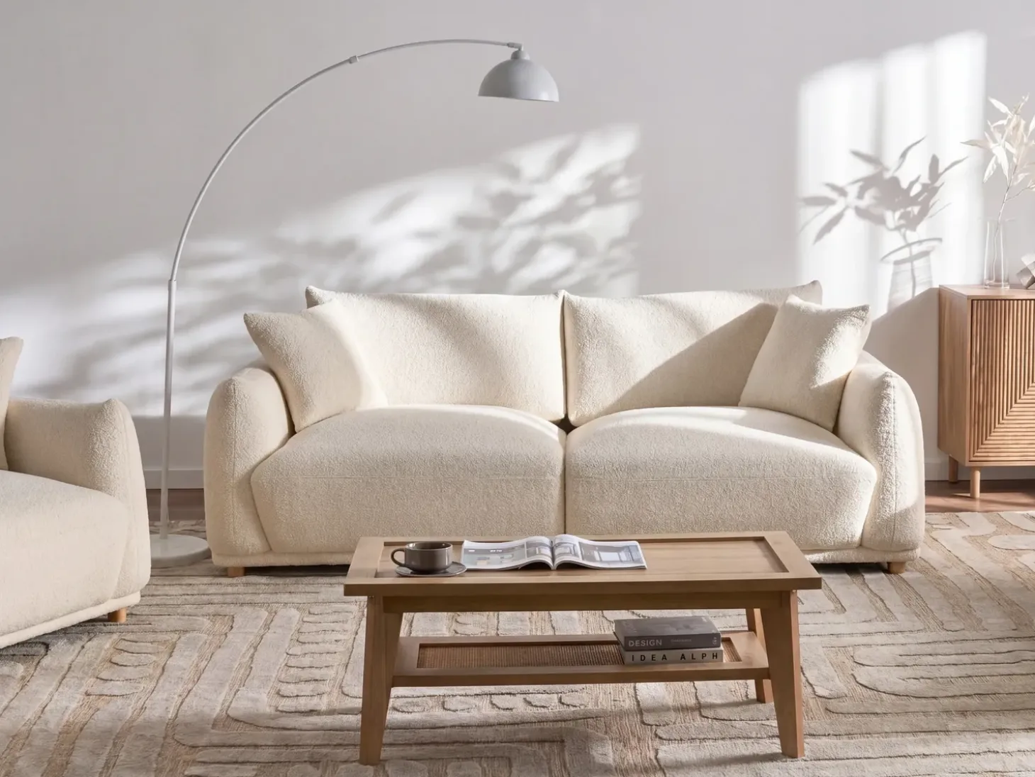 Hot Sofa dla 3 osób JUBEK Boucle Złamana biel Sofy Tapicerowane|Kolekcje Sof