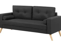 Clearance Sofa dla 2 osób KALMAR Czarny Sofy Tapicerowane|Sofy Dwuosobowe