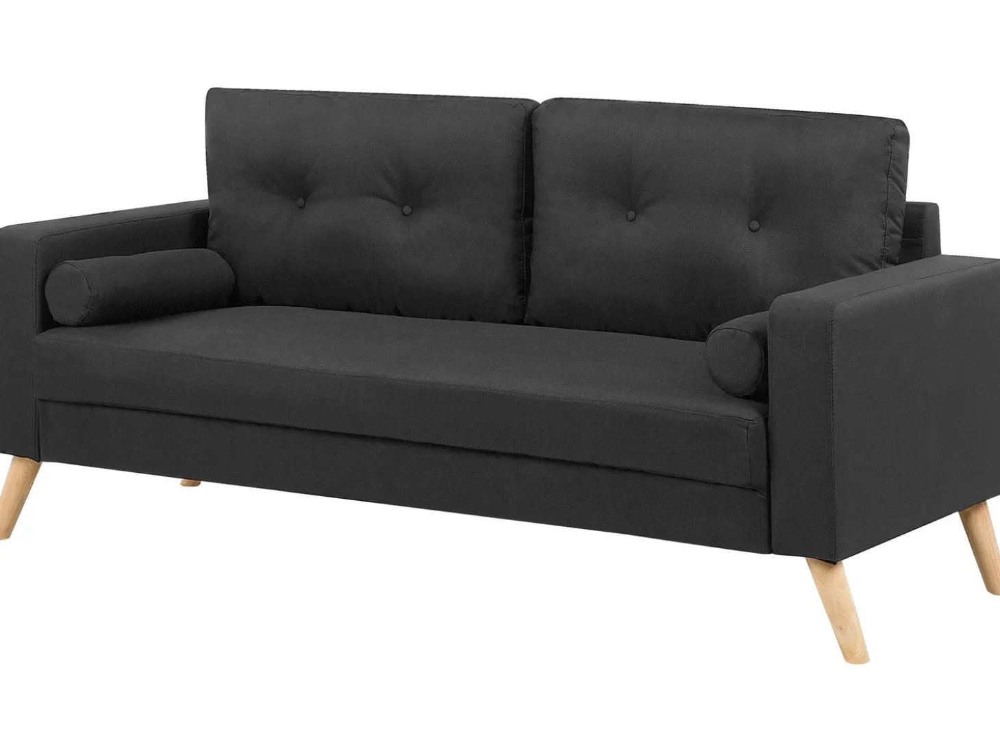 Clearance Sofa dla 2 osób KALMAR Czarny Sofy Tapicerowane|Sofy Dwuosobowe