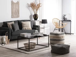 Clearance Sofa dla 2 osób KALMAR Czarny Sofy Tapicerowane|Sofy Dwuosobowe