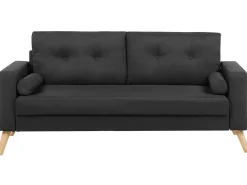 Clearance Sofa dla 2 osób KALMAR Czarny Sofy Tapicerowane|Sofy Dwuosobowe