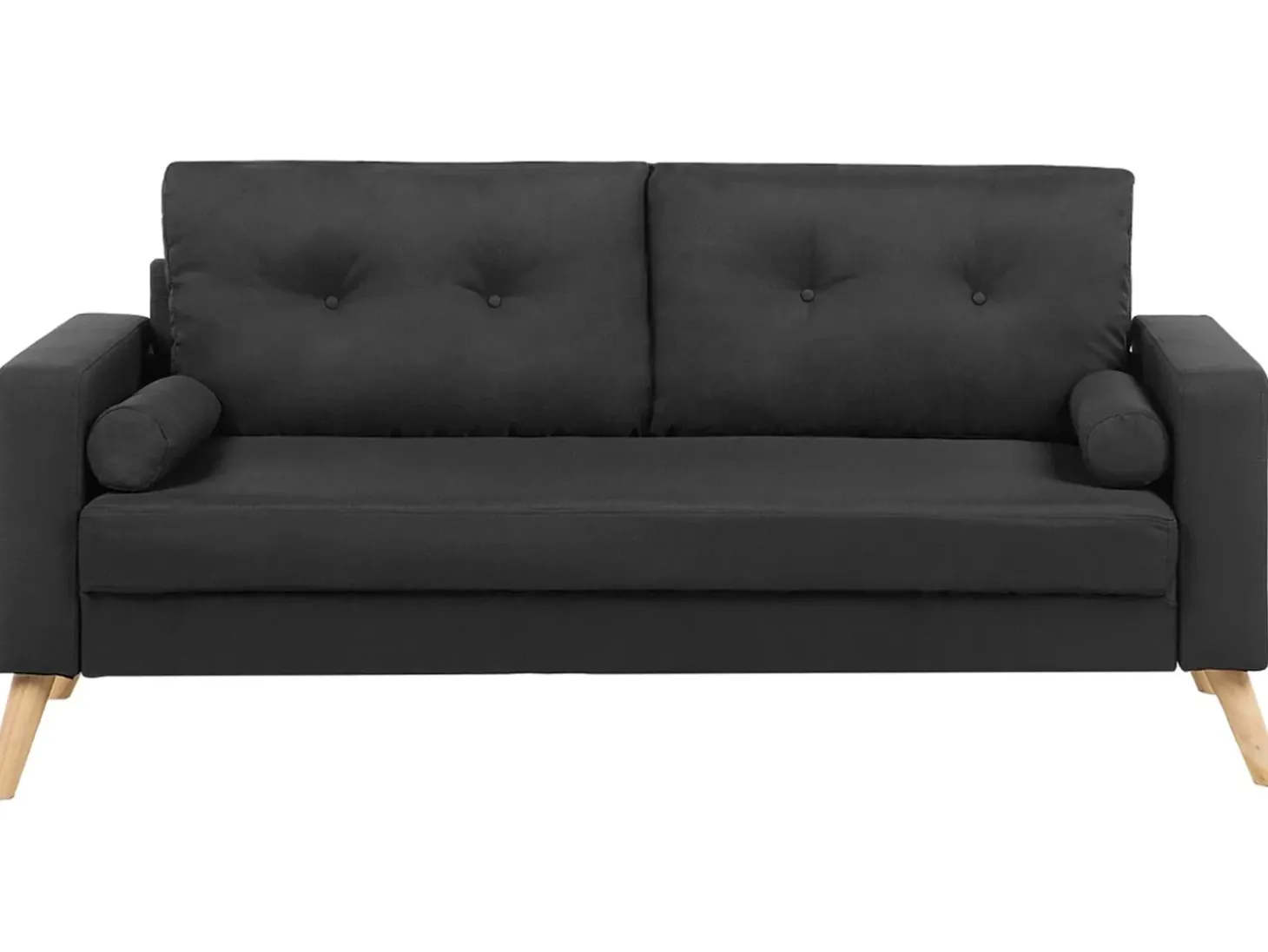 Clearance Sofa dla 2 osób KALMAR Czarny Sofy Tapicerowane|Sofy Dwuosobowe