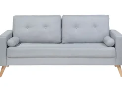 Best Sofa dla 2 osób KALMAR Jasnoszary Sofy Tapicerowane|Sofy Dwuosobowe