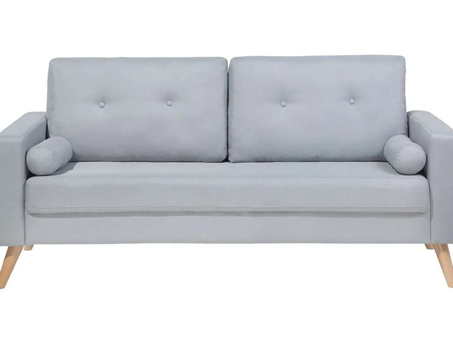 Best Sofa dla 2 osób KALMAR Jasnoszary Sofy Tapicerowane|Sofy Dwuosobowe